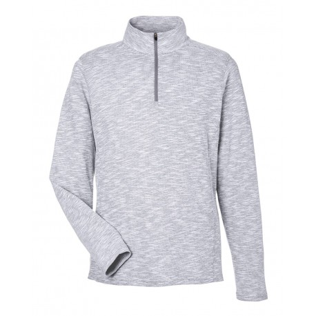 NE415 North End NE415 Eclipse Jacquard Quarter-Zip Pullover PLATINUM HEATHER