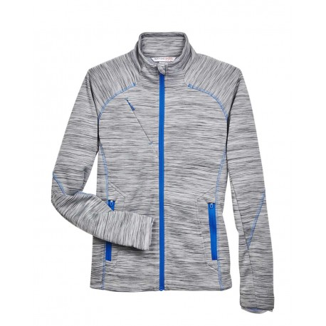 78697 North End 78697 Women's Flux Melange Bonded Fleece Jacket Platinum/ Olympic Blue