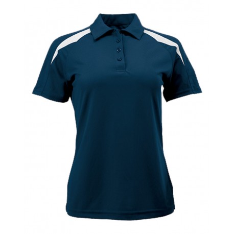 106 Paragon 106 Women's Contrast Insert Mesh Polo NAVY/ WHITE