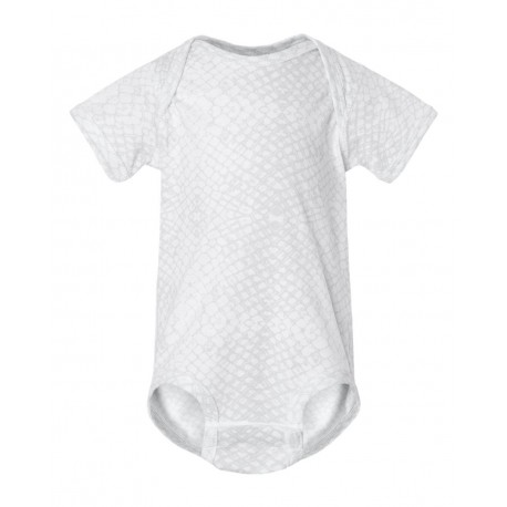 4424 Rabbit Skins 4424 Infant Fine Jersey Bodysuit WHITE REPTILE