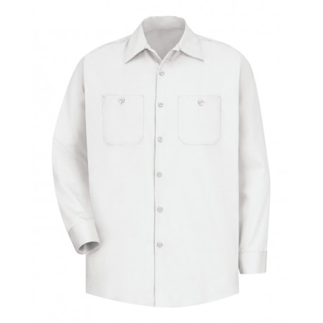 SC30T Red Kap SC30T Cotton Long Sleeve Uniform Shirt - Tall Sizes WHITE