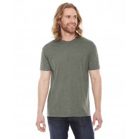 BB401 American Apparel BB401 Unisex Poly-Cotton Usa Made Crewneck T-Shirt HTHR LIEUTENANT