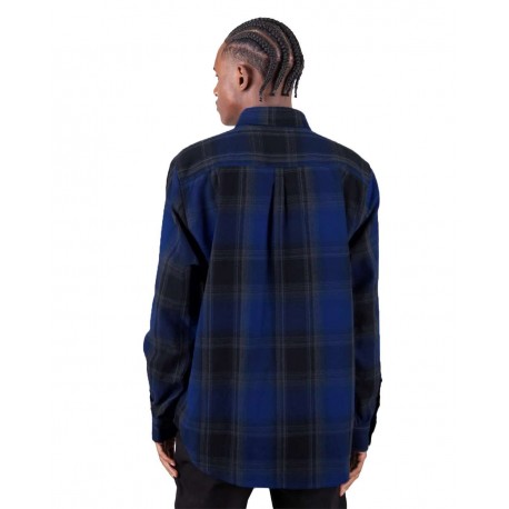 SHHFS Shaka Wear SHHFS Plaid Flannel Overshirt ROYAL/ BLACK