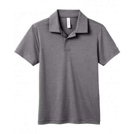 TT51HY Team 365 TT51HY Youth Zone Sonic Heather Performance Polo Dark Grey Heather