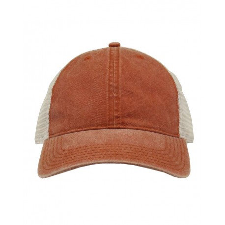 GB460 The Game GB460 Pigment-Dyed Trucker Cap Texas Orange/ Stone