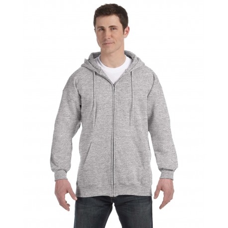 F280 Hanes F280 Adult Ultimate Cotton 90/10 Full-Zip Hooded Sweatshirt LIGHT STEEL