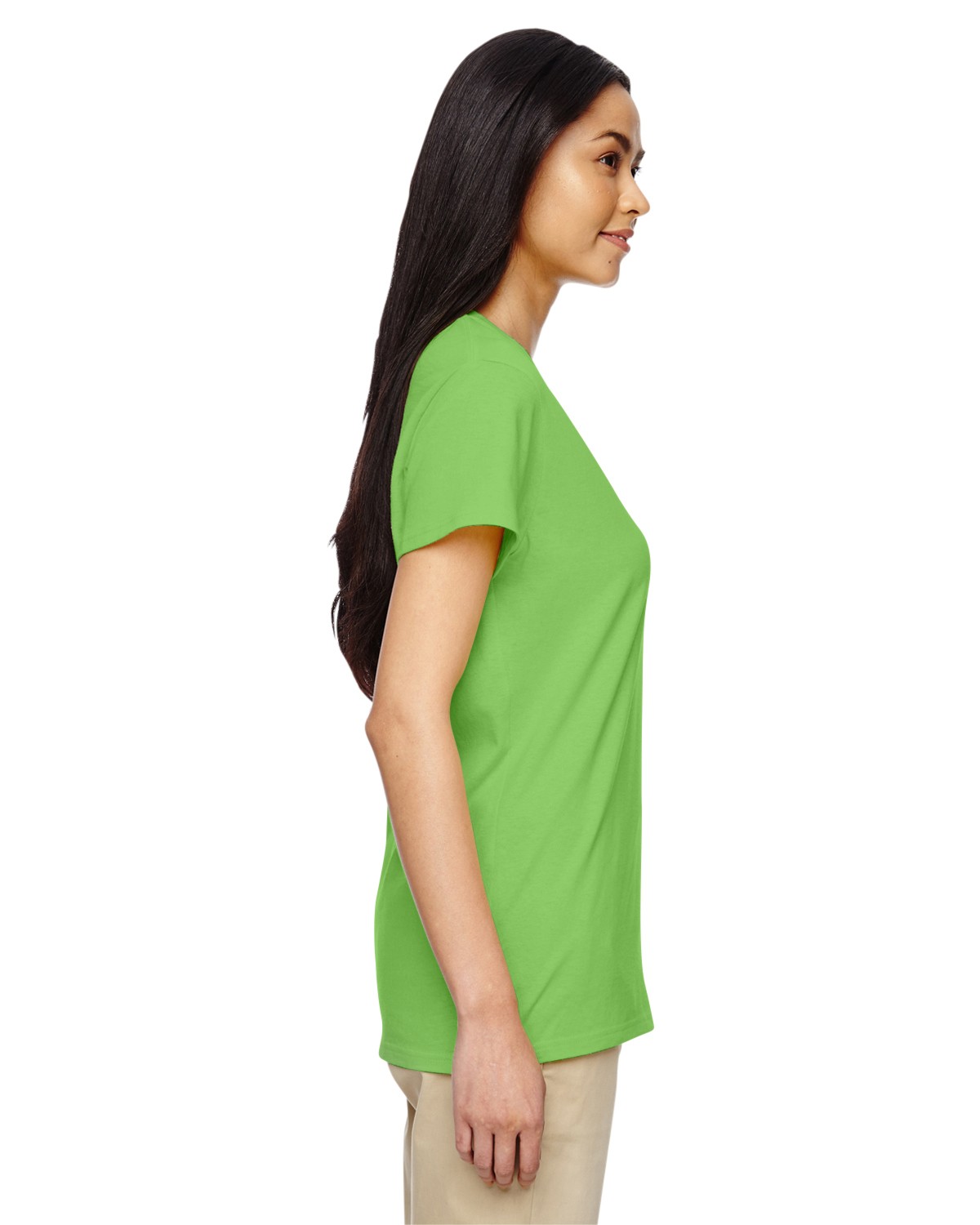 T-shirt Donna Gildan G500VL V-Collo Pesante 6 Oz. – 100% Cotone, Taglia L, Grigio Sportivo