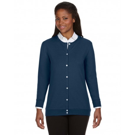 DP181W Devon & Jones DP181W Ladies' Perfect Fit Ribbon Cardigan NAVY