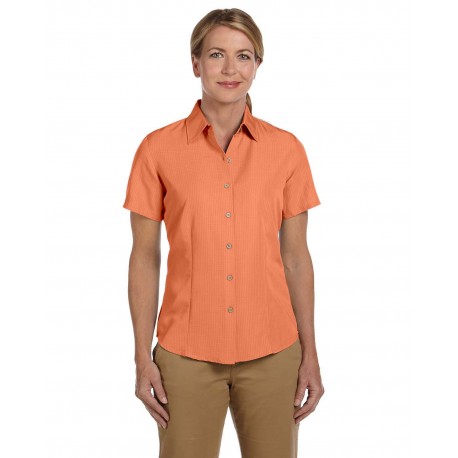 M560W Harriton M560W Ladies' Barbados Textured Camp Shirt NECTARINE