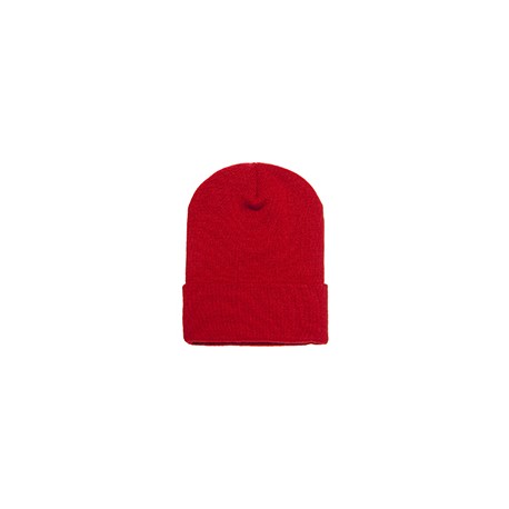 1501 Yupoong 1501 Adult Cuffed Knit Beanie RED
