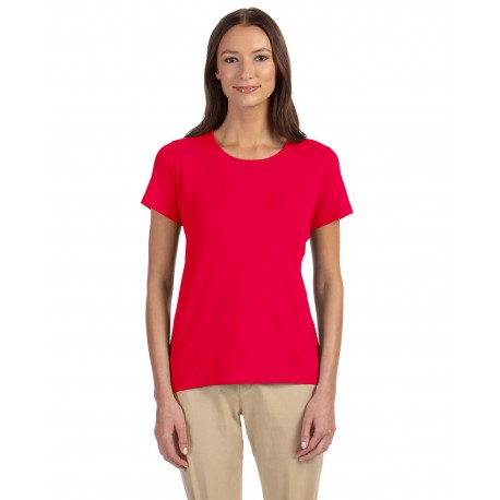DP182W Devon & Jones DP182W Ladies' Perfect Fit Shell T-Shirt RED