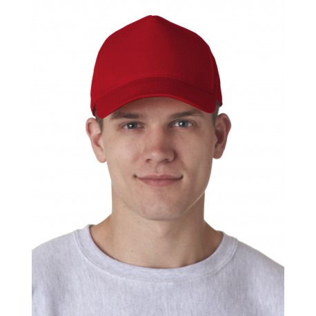 8120 UltraClub 8120 Adult Classic Cut Cotton Twill 5-Panel Cap RED