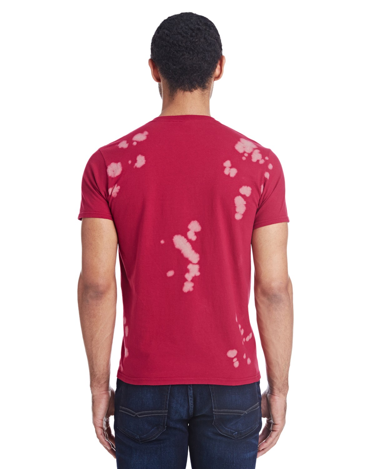 bleach tie dye on red shirt