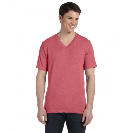 3415C Bella + Canvas 3415C Unisex Triblend V-Neck T-Shirt RED TRIBLEND