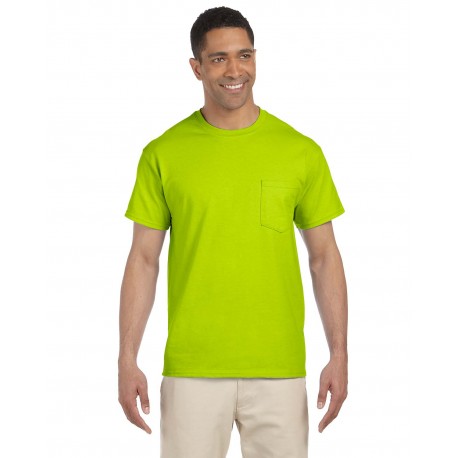 G230 Gildan G230 Adult Ultra Cotton Pocket T-Shirt SAFETY GREEN