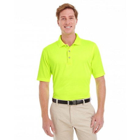 M345 Harriton M345 Men's Advantage Snag Protection Plus Il Snap Placket Polo SAFETY YELLOW