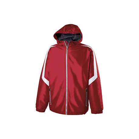 229059 Holloway 229059 Adult Polyester Full Zip Charger Jacket SCARLET/WHITE