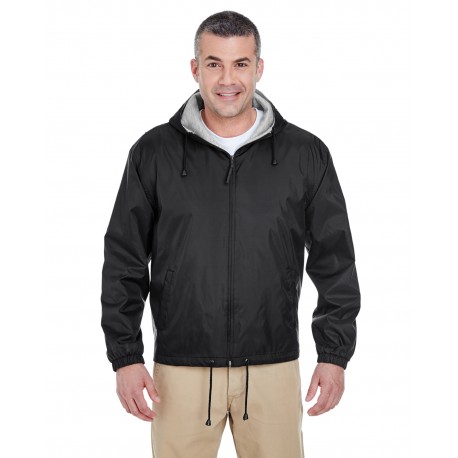 8915 UltraClub 8915 Adult Fleece-Lined Hooded Jacket BLACK