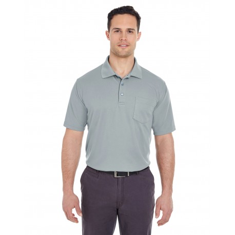 8210P UltraClub 8210P Adult Cool & Dry Mesh Pique Polo With Pocket SILVER