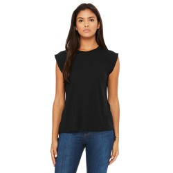Bella + Canvas 8804 Ladies' Flowy Muscle T-Shirt With Rolled Cuff
