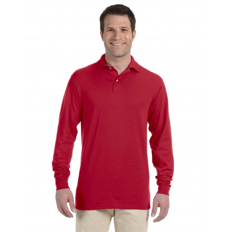 437ML Jerzees 437ML Adult Spotshield Long-Sleeve Jersey Polo TRUE RED