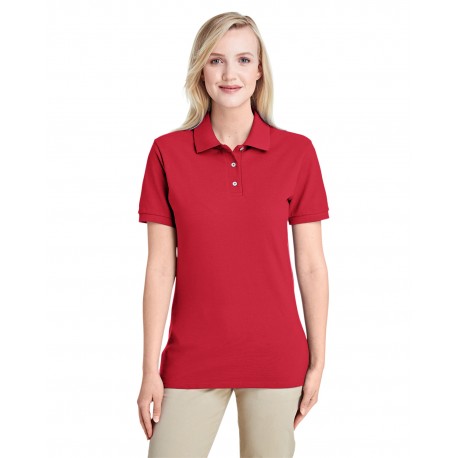 443WR Jerzees 443WR Ladies' Premium 100% Ringspun Cotton Pique Polo TRUE RED