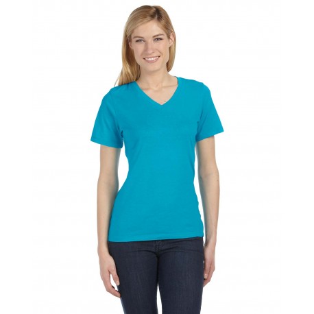 6405 Bella + Canvas 6405 Ladies' Relaxed Jersey V-Neck T-Shirt TURQUOISE