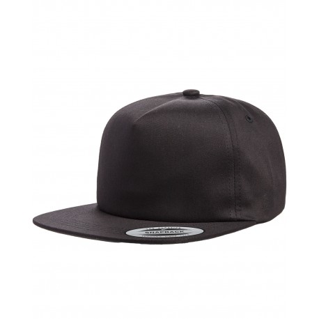 Y6502 Yupoong Y6502 Adult Unstructured 5-Panel Snapback Cap BLACK