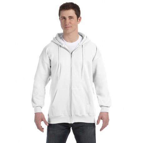 F280 Hanes F280 Adult Ultimate Cotton 90/10 Full-Zip Hooded Sweatshirt WHITE