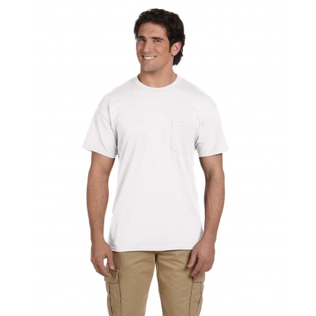 G830 Gildan G830 Adult 50/50 Pocket T-Shirt WHITE