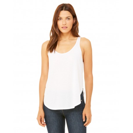 B8802 Bella + Canvas B8802 Ladies' Flowy Side Slit Tank WHITE