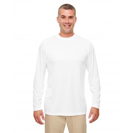 8622 UltraClub 8622 Men's Cool & Dry Performance Long-Sleeve Top WHITE