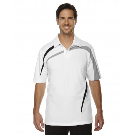88645 North End 88645 Men's Impact Performance Polyester Pique Colorblock Polo WHITE 701