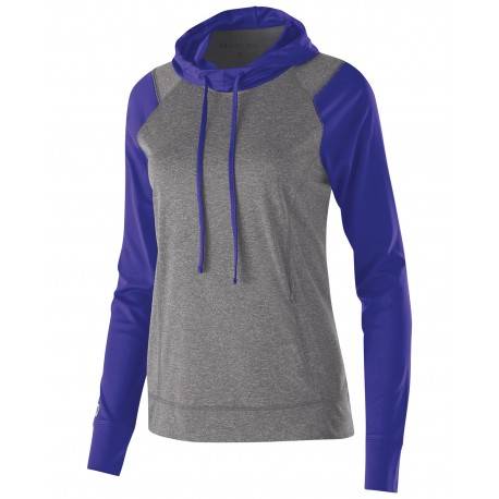 222739 Holloway 222739 Ladies' Dry-Excel Echo Performance Polyester Knit Training Hoodie GRAPH HTH/ PURPL