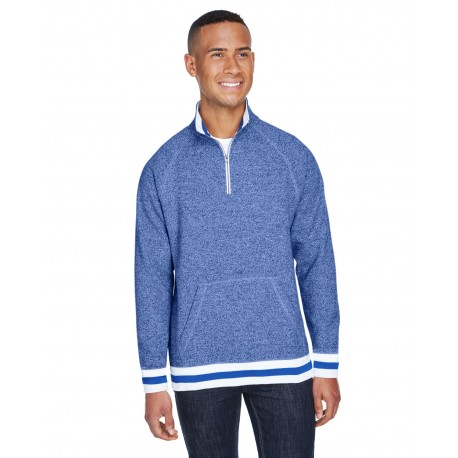 JA8703 J America JA8703 Adult Peppered Fleece Quarter-Zip ROYAL PEPPER