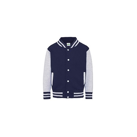 JHY043 Just Hoods By AWDis JHY043 Youth 80/20 Heavyweight Letterman Jacket OXF NVY/ HTH GRY