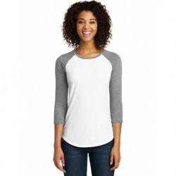 District DT6211 Women's Fitted Very Important Tee 3/4-Sleeve Raglan