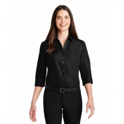Port Authority LW102 Ladies 3/4-Sleeve Carefree Poplin Shirt
