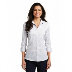 Port Authority LW643 Ladies 3/4-Sleeve Micro Tattersall Easy Care Shirt