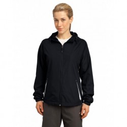 Sport-Tek LST76 Ladies Colorblock Hooded Raglan Jacket