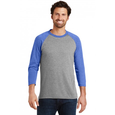 DM136 District DM136 Perfect Tri 3/4-Sleeve Raglan Royal Frost/Grey Frost