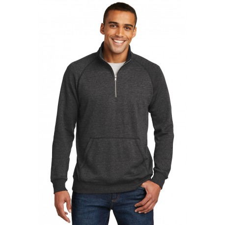 DM392 District DM392 Lightweight Fleece 1/4-Zip Heathered Black