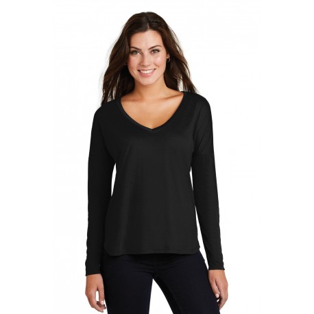 DM413 District DM413 Women's Drapey Long Sleeve Tee BLACK