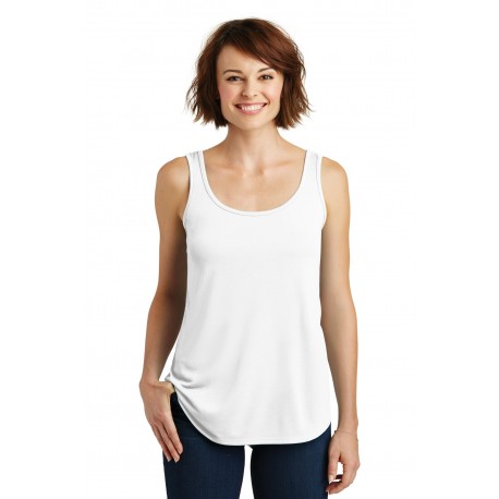 DM414 District DM414 Women's Drapey Tank WHITE