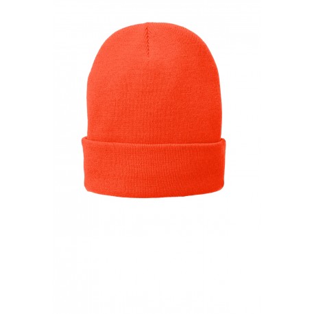 CP90L Port & Company CP90L Fleece-Lined Knit Cap ATHLETIC ORANGE