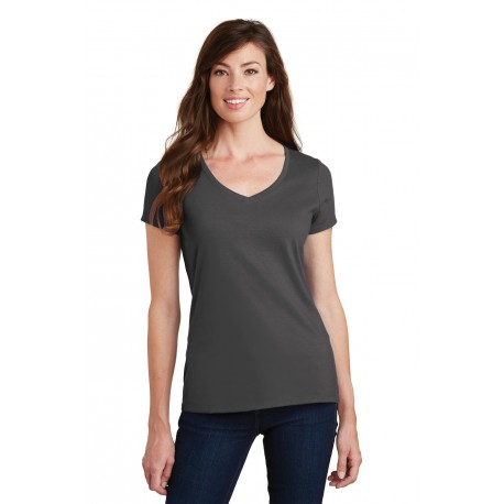 LPC450V Port & Company LPC450V Ladies Fan Favorite V-Neck Tee CHARCOAL