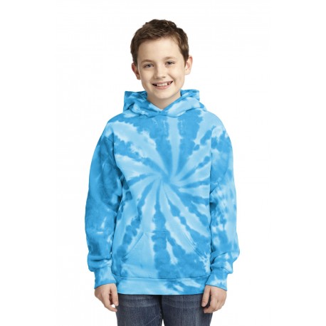 PC146Y Port & Company PC146Y Youth Tie-Dye Pullover Hooded Sweatshirt TURQUOISE
