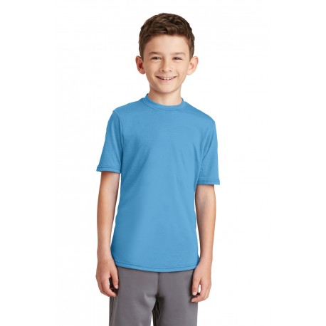 PC381Y Port & Company PC381Y Youth Performance Blend Tee AQUATIC BLUE