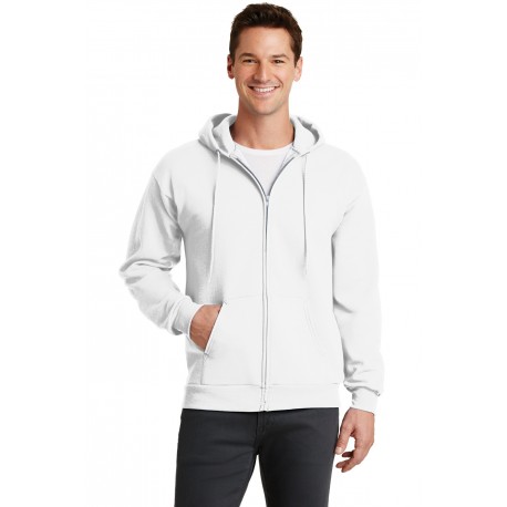 PC78ZH Port & Company PC78ZH Core Fleece Full-Zip Hooded Sweatshirt WHITE