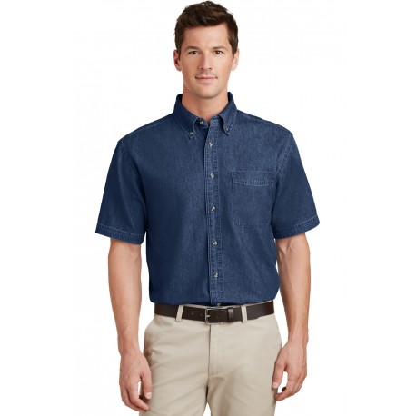 SP11 Port & Company SP11 Short Sleeve Value Denim Shirt Ink Blue*